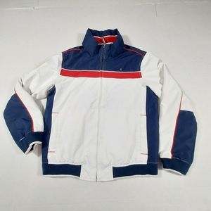 Tommy Hilfiger  YOUTH Larg (12-14) USA Flag Windbreaker Nylon Bomber Jacket EUC!